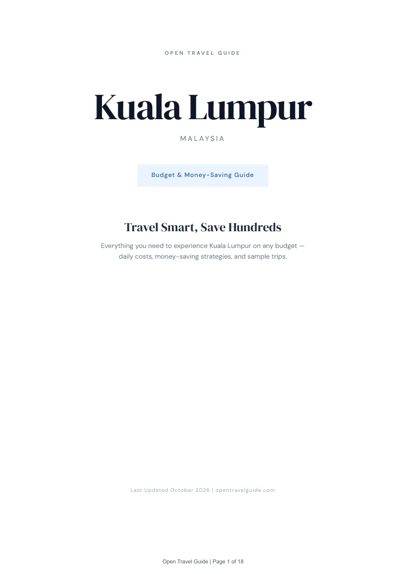 Kuala Lumpur Budget & Money-Saving Guide: Cover