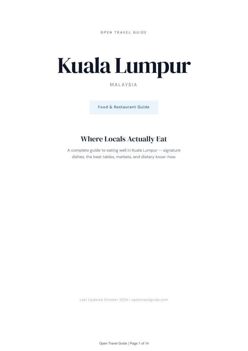Kuala Lumpur Food & Restaurant Guide: Cover