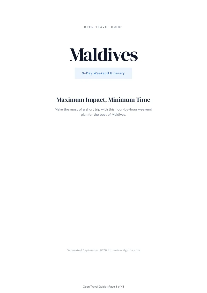 Maldives Complete Travel Bundle: 3-day itinerary · Cover