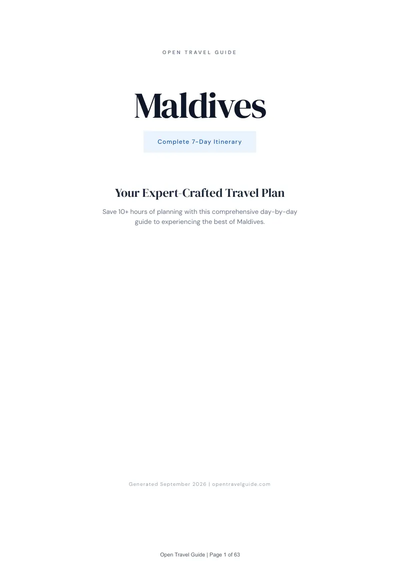 Maldives Complete Travel Bundle: 7-day itinerary · Cover