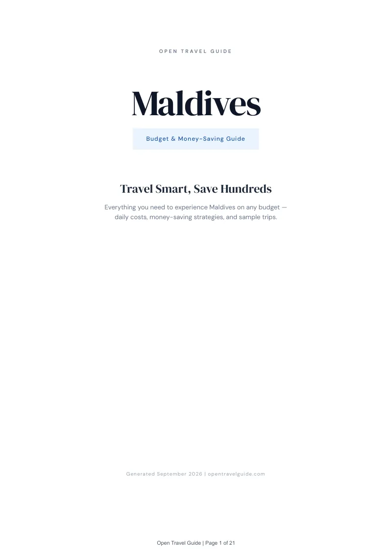 Maldives Complete Travel Bundle: Budget guide · Cover