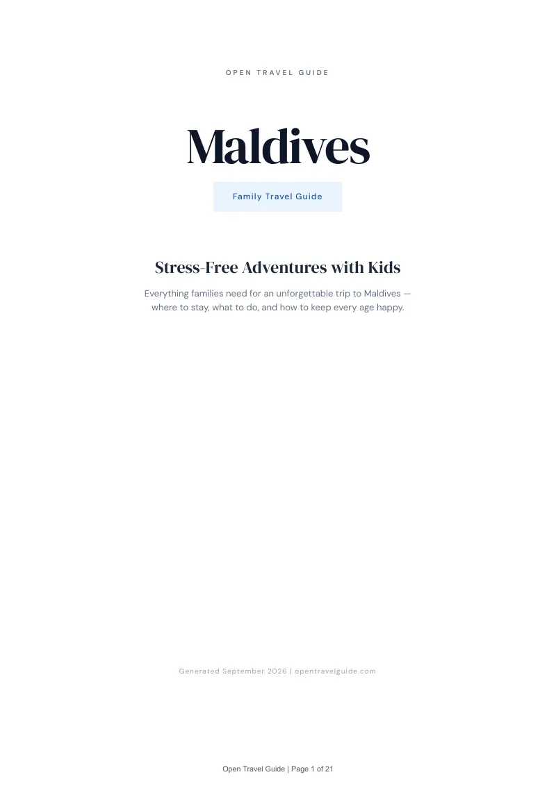 Maldives Complete Travel Bundle: Family guide · Cover