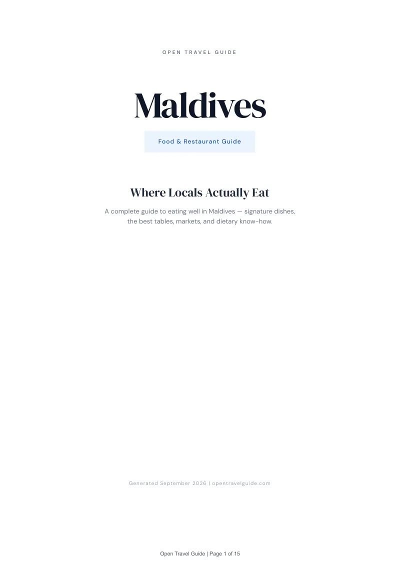 Maldives Complete Travel Bundle: Food guide · Cover