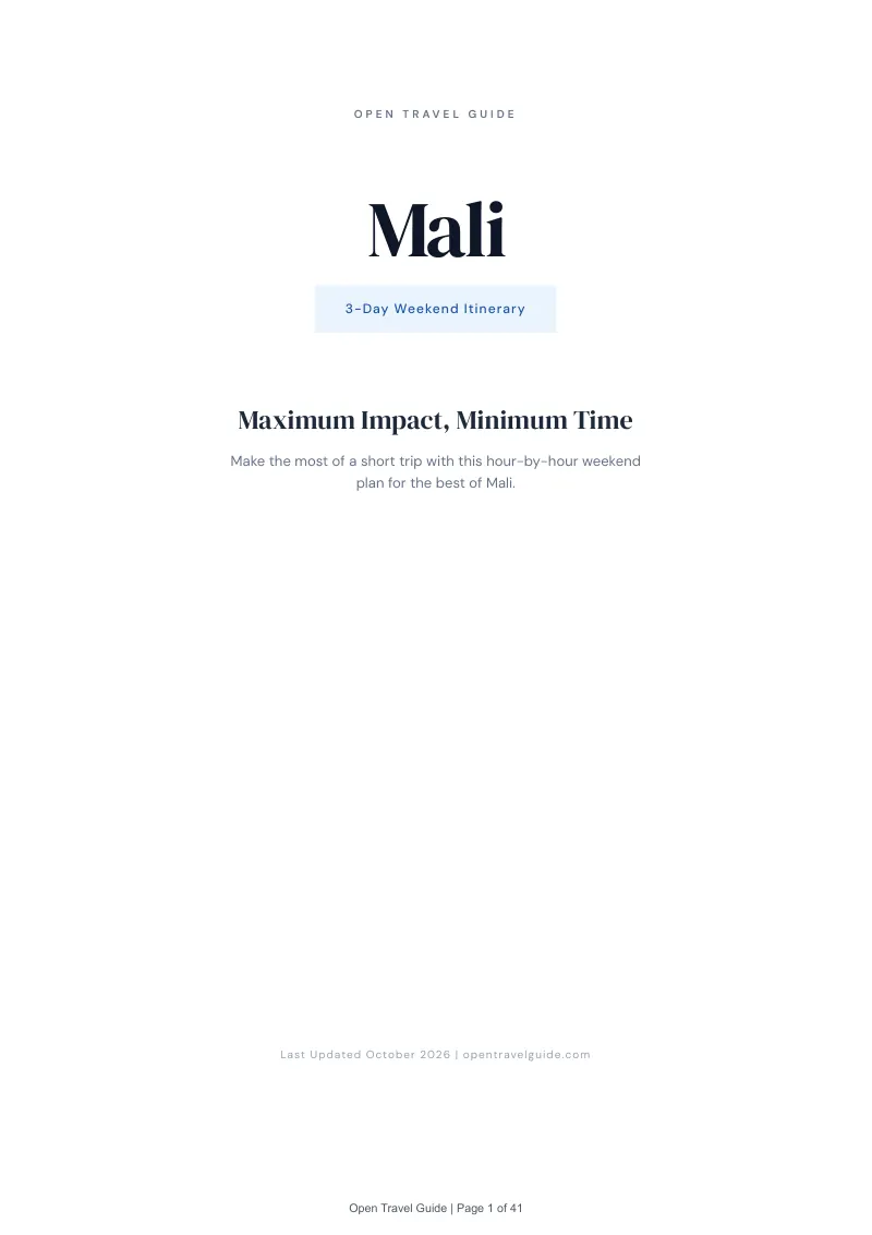 Mali 3-Day Weekend Itinerary: Cover