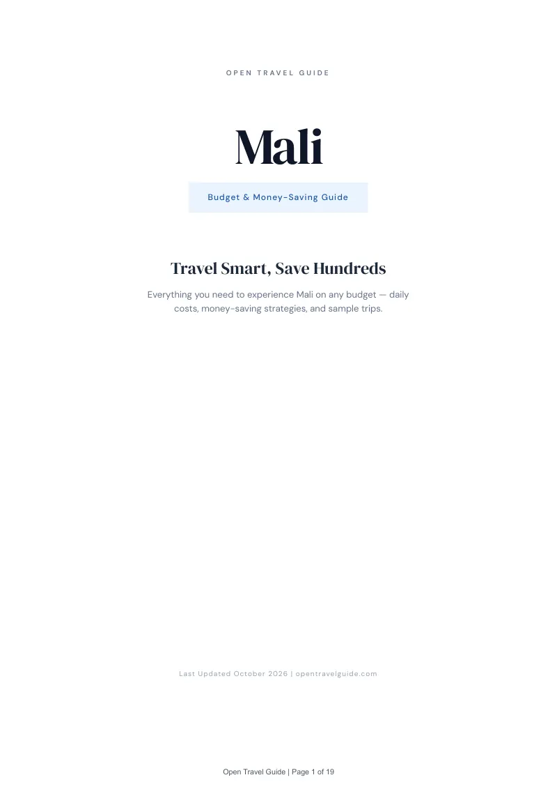 Mali Budget & Money-Saving Guide: Cover