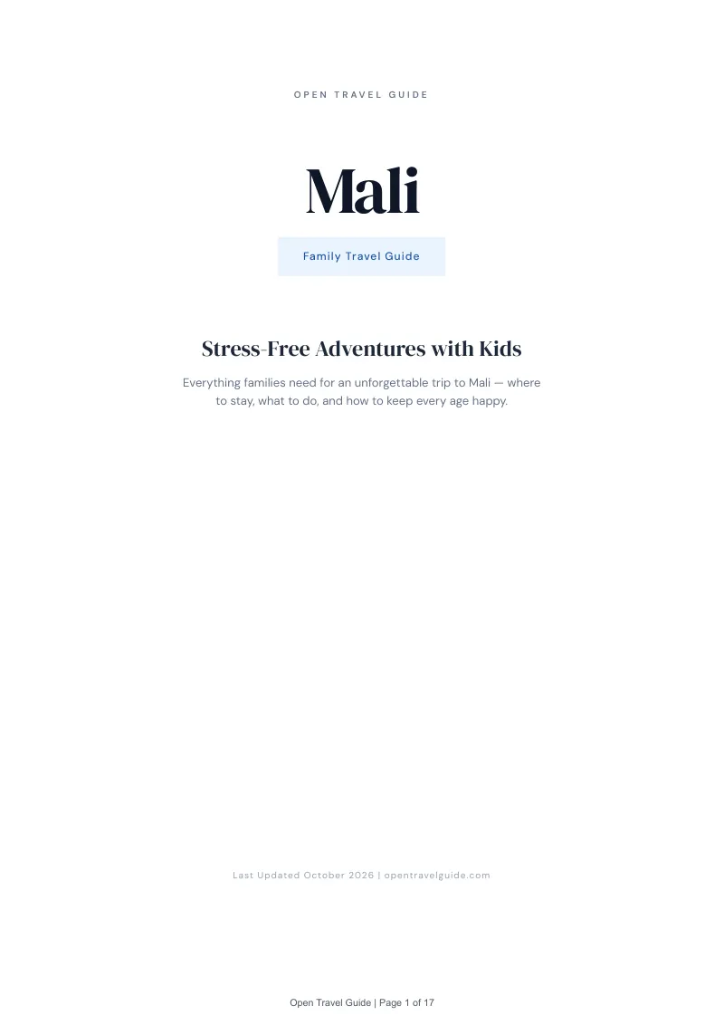 Mali Family Travel Guide: Cover