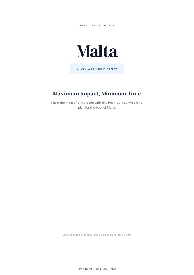 Malta 3-Day Weekend Itinerary: Cover