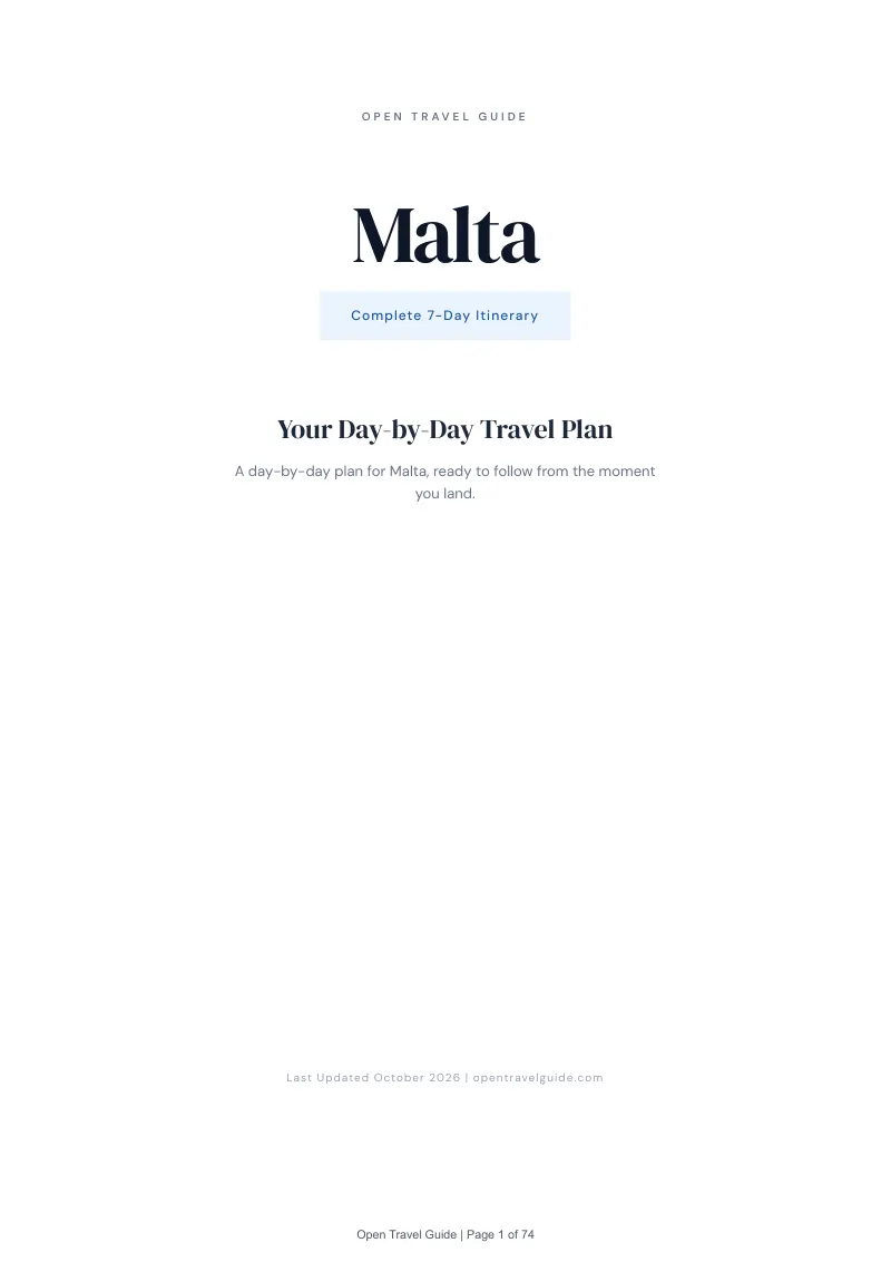Malta 7-Day Itinerary: Cover