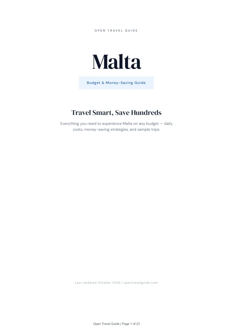Malta Budget & Money-Saving Guide: Cover