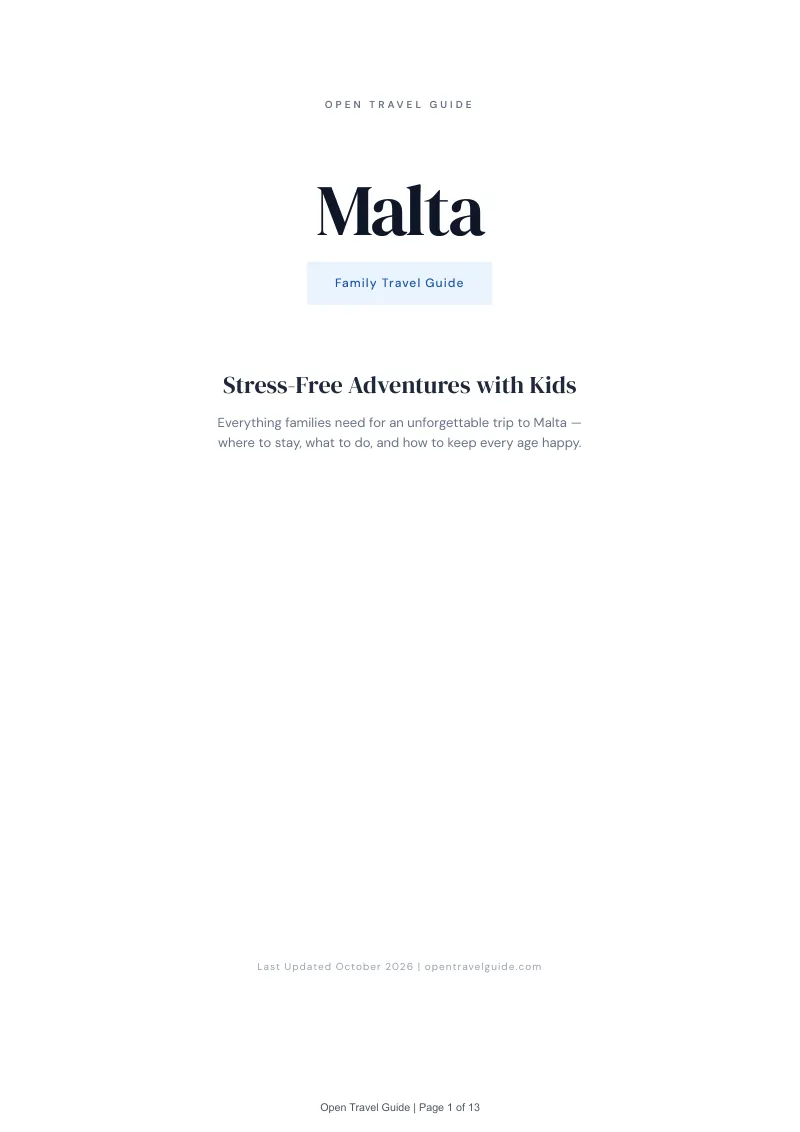 Malta Family Travel Guide: Cover