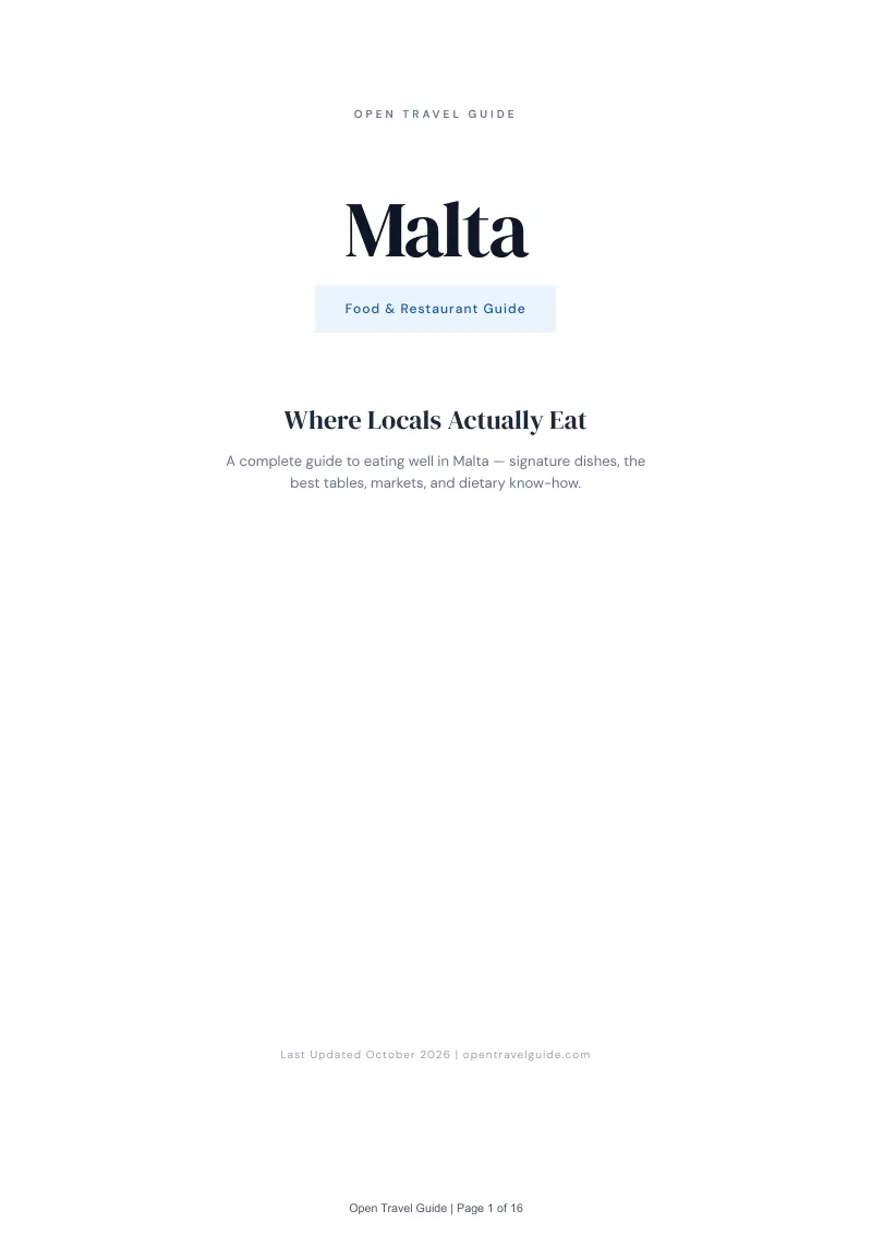 Malta Food & Restaurant Guide: Cover