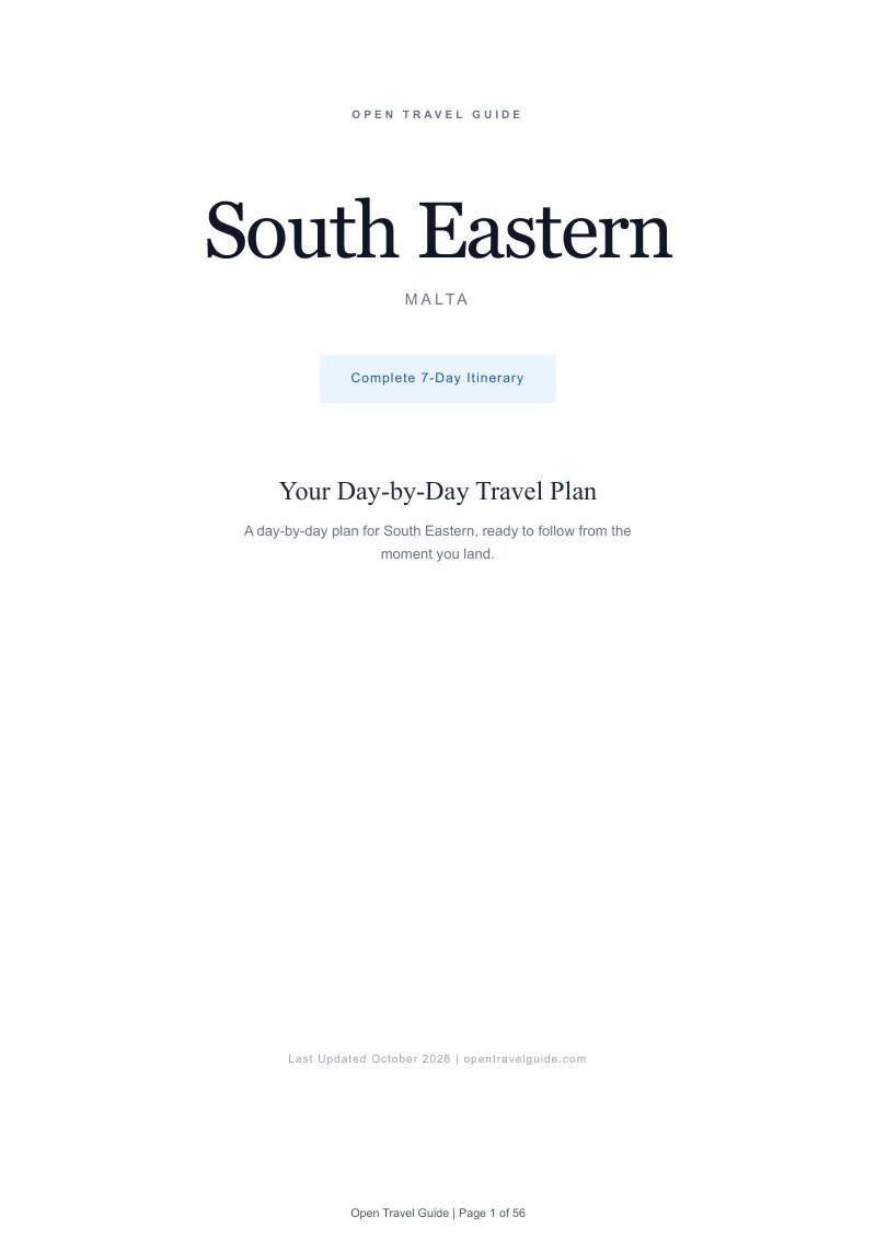 South Eastern 7-Day Itinerary: Cover