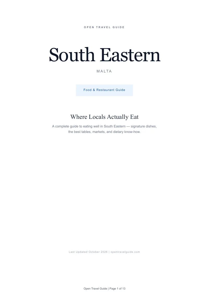 South Eastern Food & Restaurant Guide: Cover