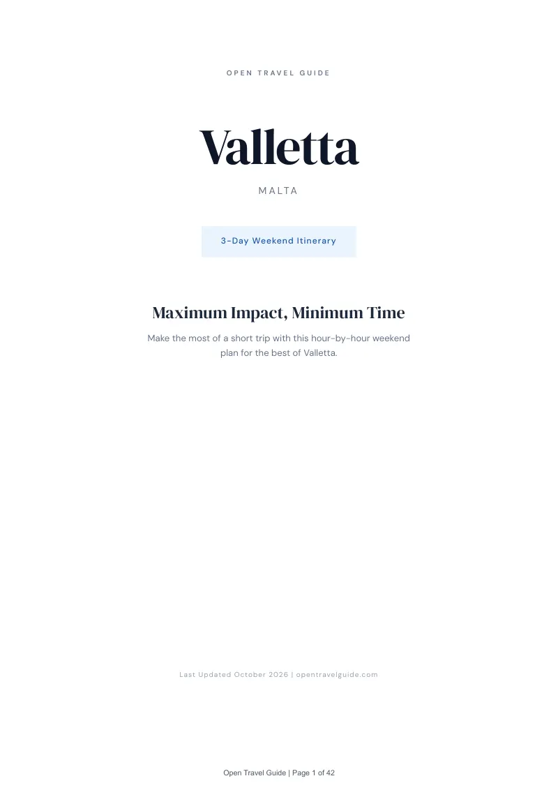 Valletta 3-Day Weekend Itinerary: Cover