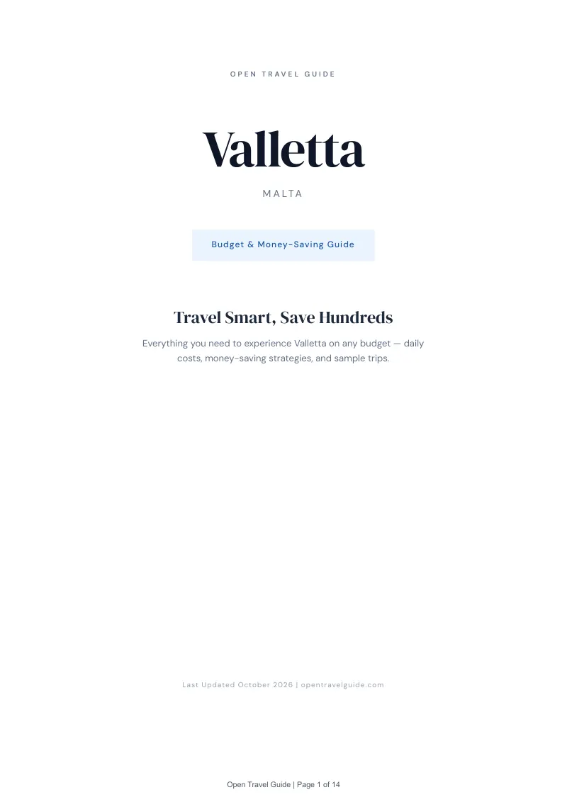 Valletta Budget & Money-Saving Guide: Cover