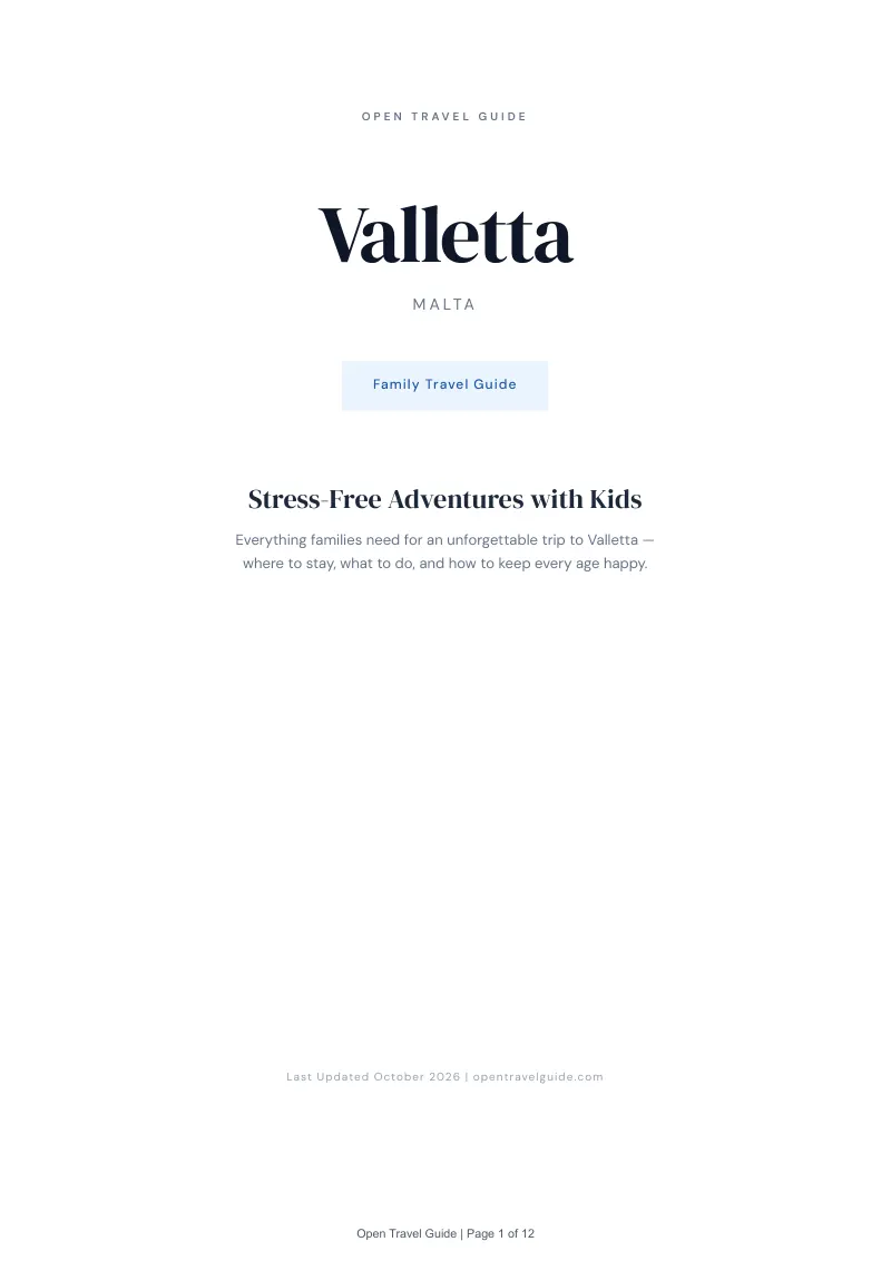 Valletta Family Travel Guide: Cover