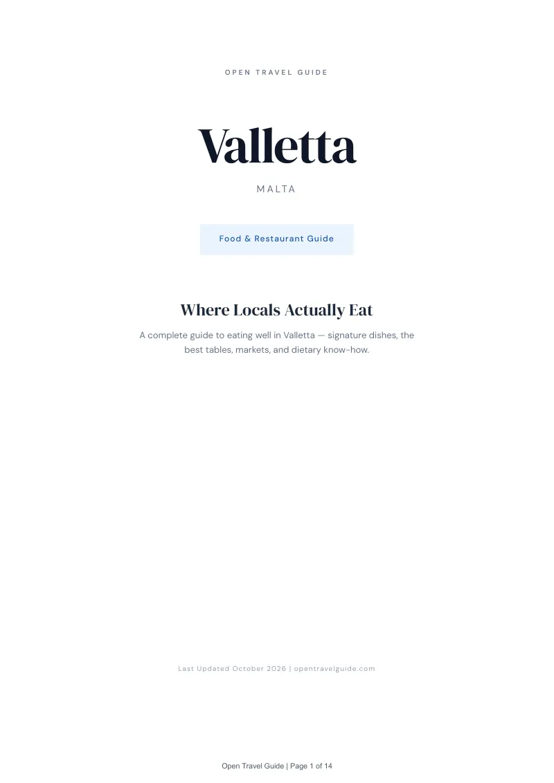 Valletta Food & Restaurant Guide: Cover