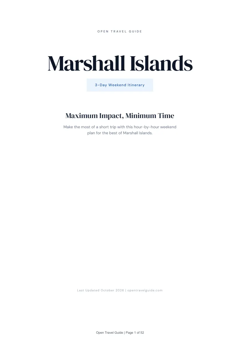 Marshall Islands 3-Day Weekend Itinerary: Cover