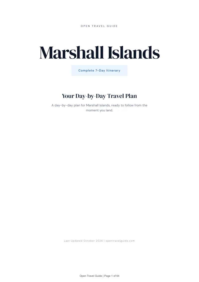 Marshall Islands 7-Day Itinerary: Cover