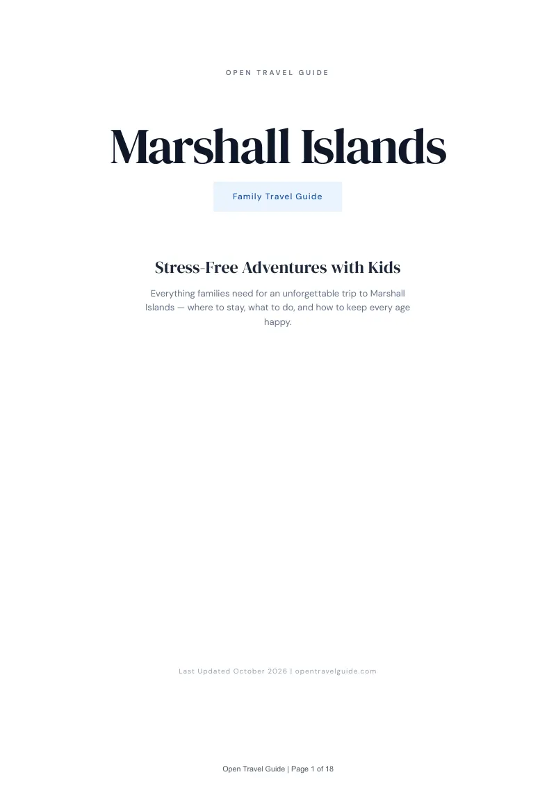 Marshall Islands Family Travel Guide: Cover