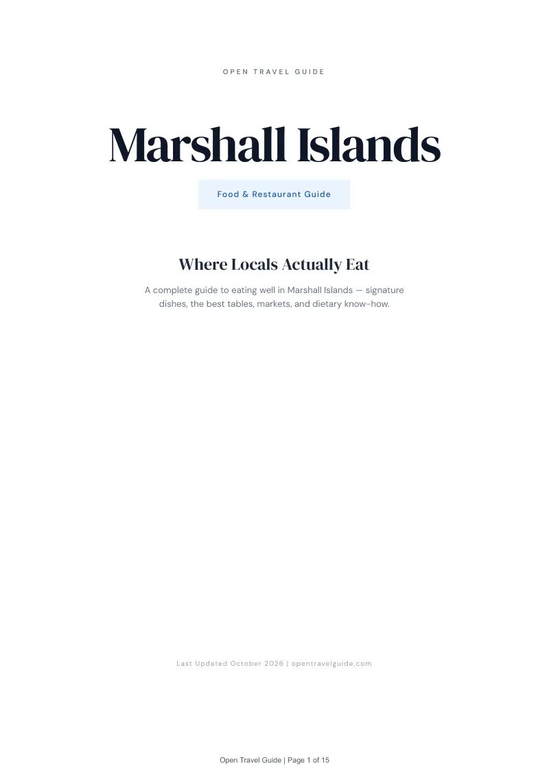 Marshall Islands Food & Restaurant Guide: Cover