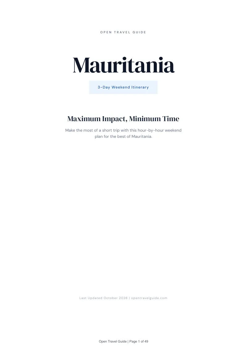 Mauritania 3-Day Weekend Itinerary: Cover