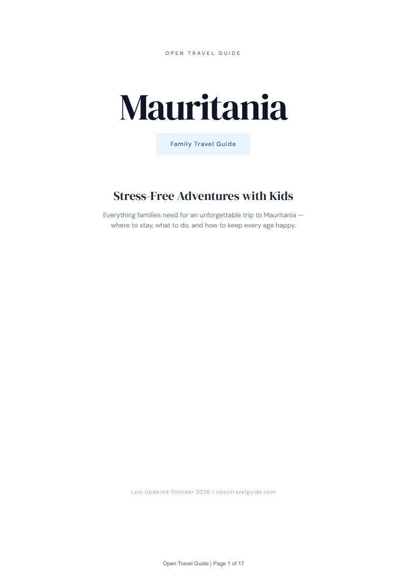 Mauritania Family Travel Guide: Cover