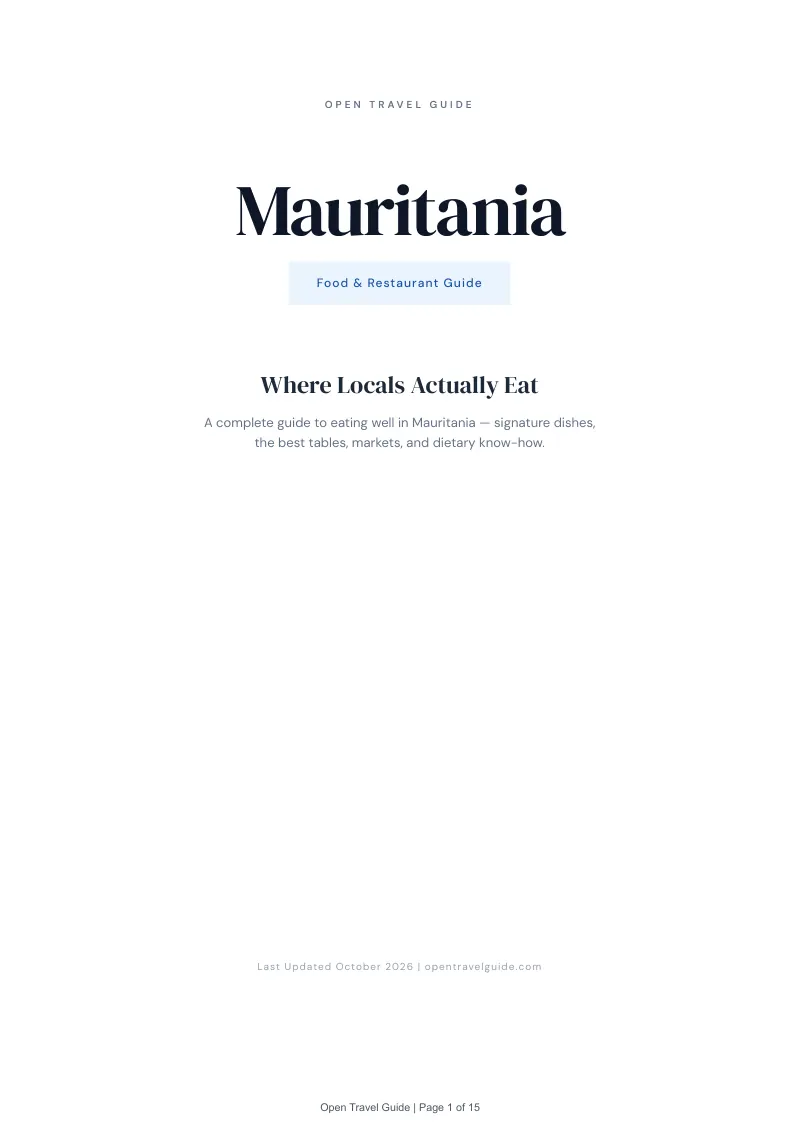 Mauritania Food & Restaurant Guide: Cover