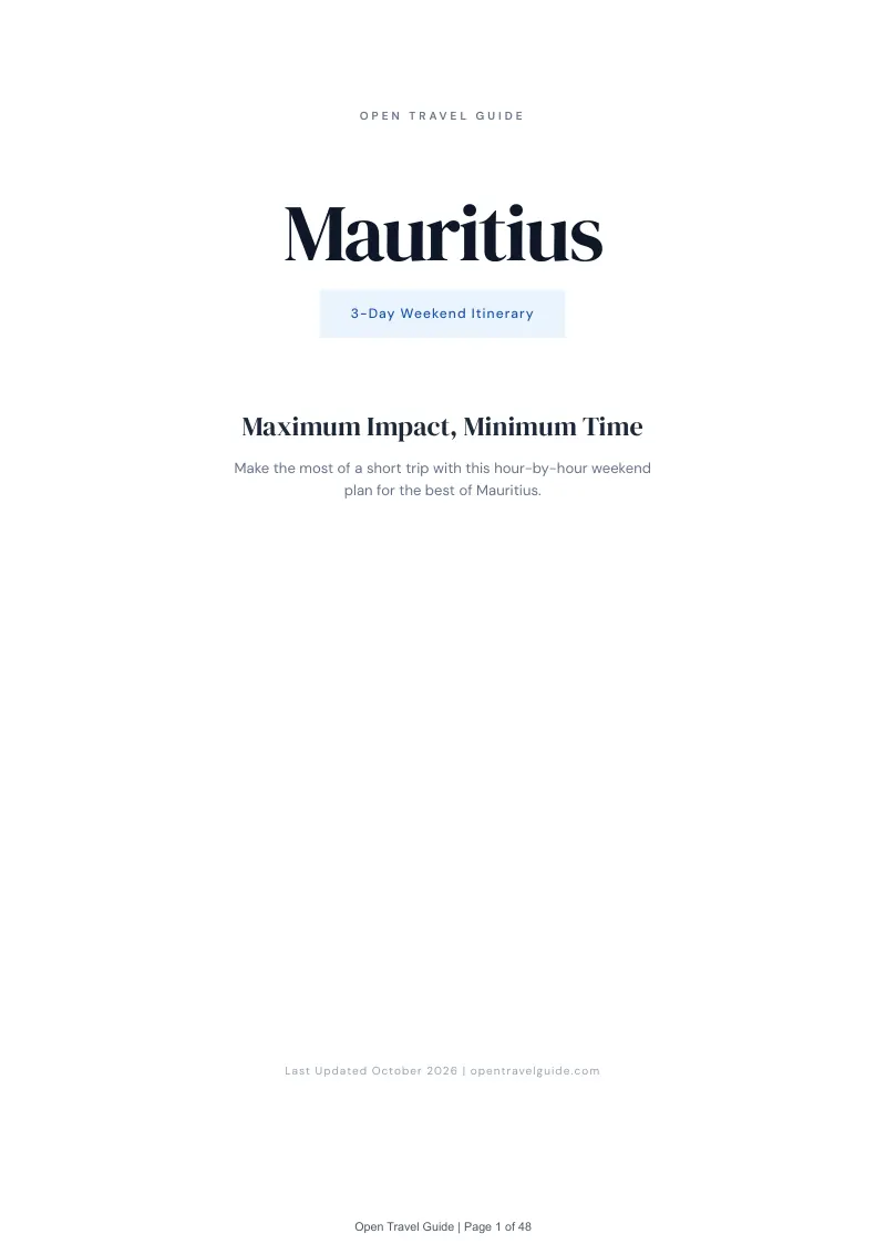 Mauritius 3-Day Weekend Itinerary: Cover