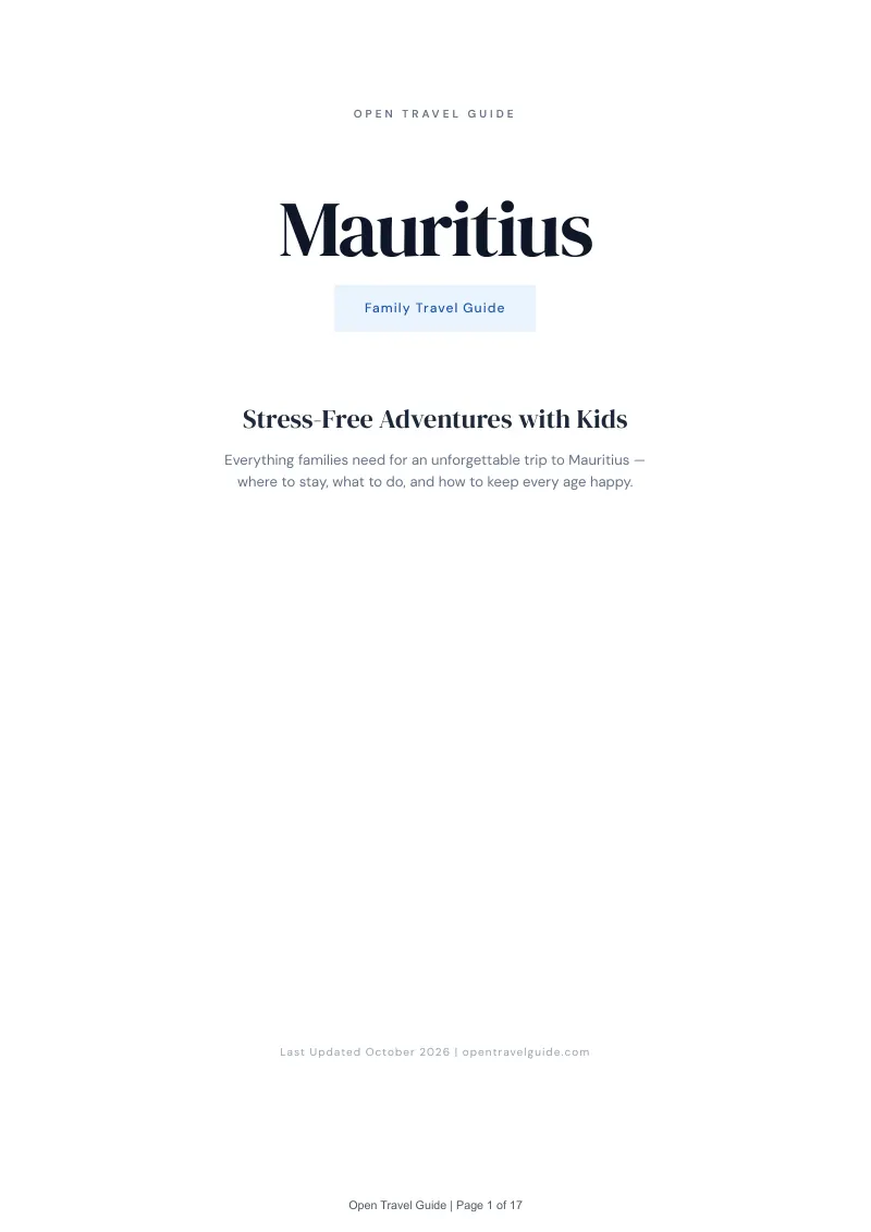 Mauritius Family Travel Guide: Cover