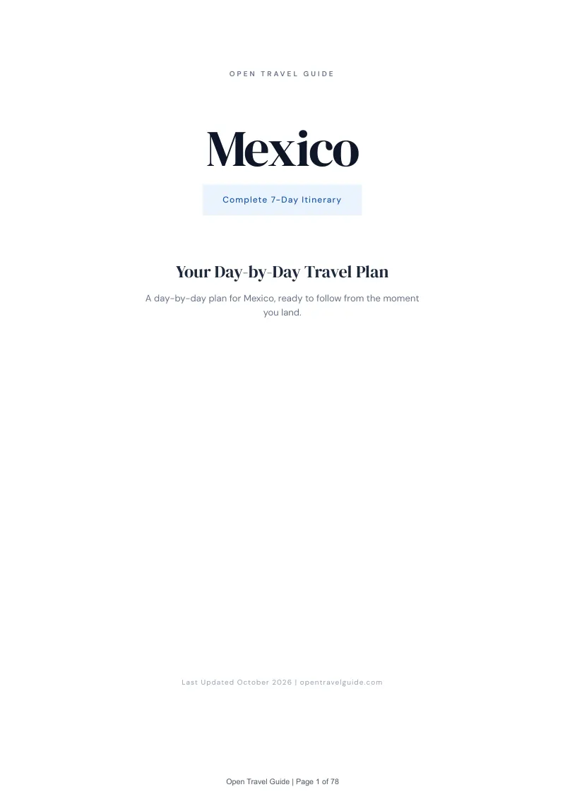 Mexico 7-Day Itinerary: Cover