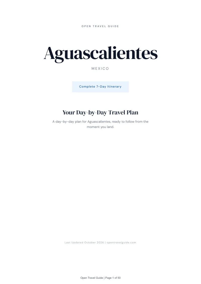Aguascalientes 7-Day Itinerary: Cover