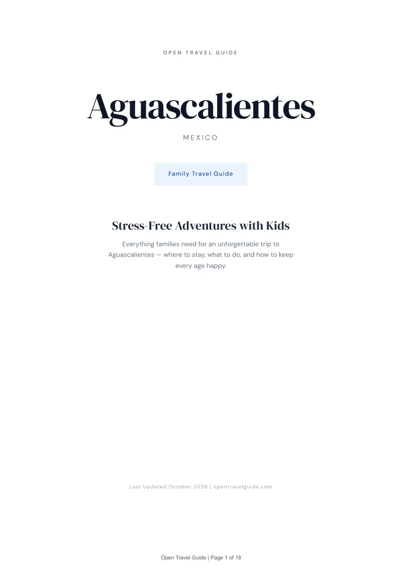 Aguascalientes Family Travel Guide: Cover