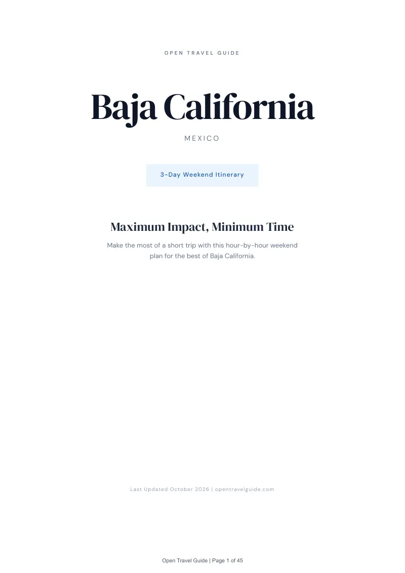 Baja California 3-Day Weekend Itinerary: Cover
