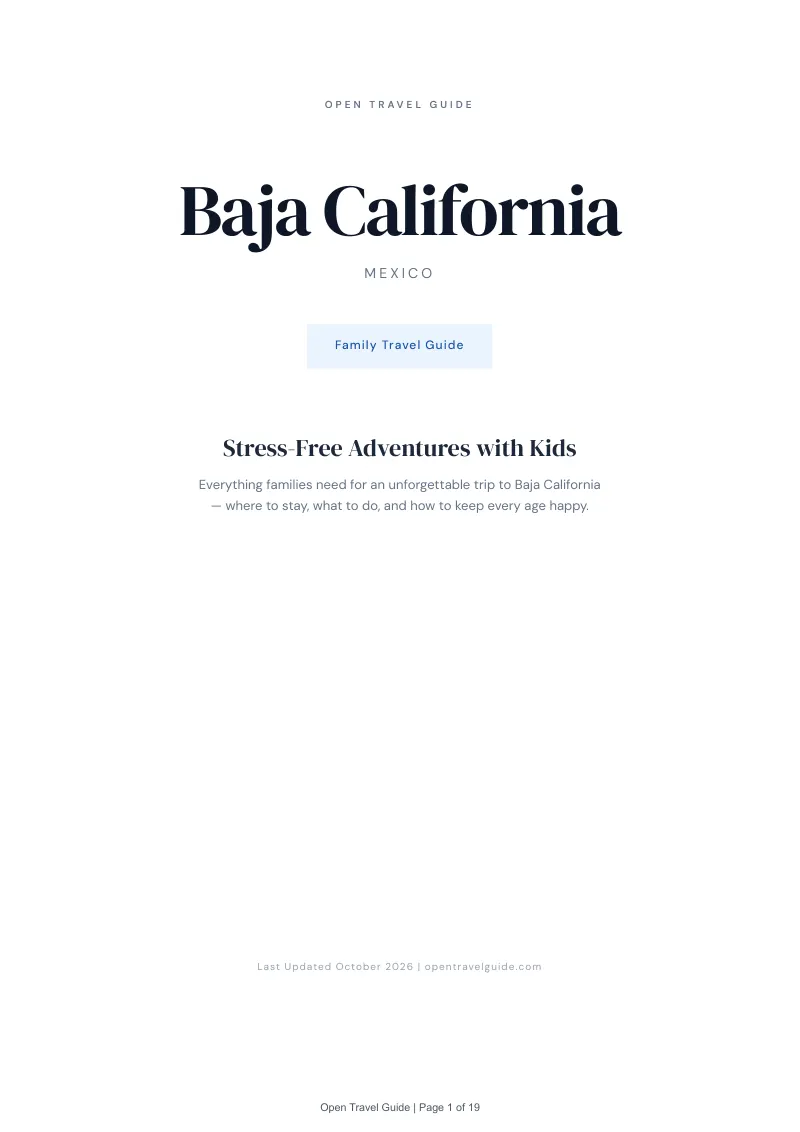 Baja California Family Travel Guide: Cover