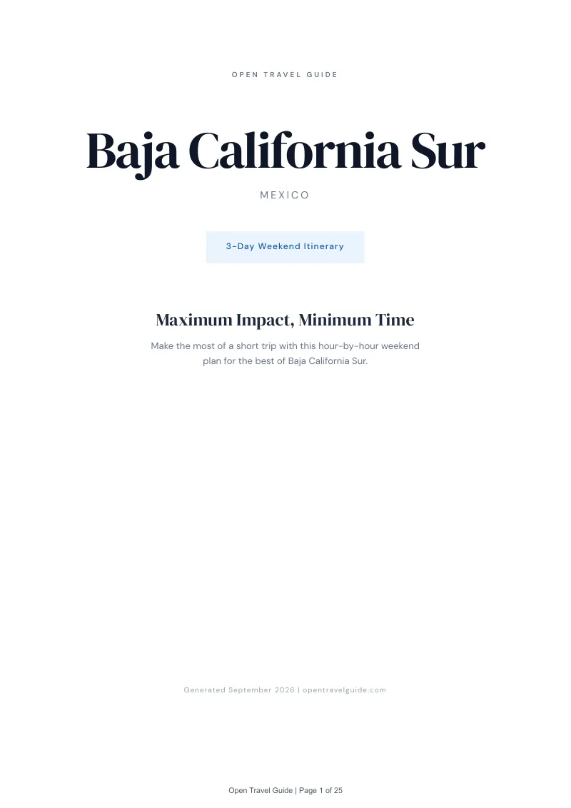 Baja California Sur Complete Travel Bundle: 3-day itinerary · Cover