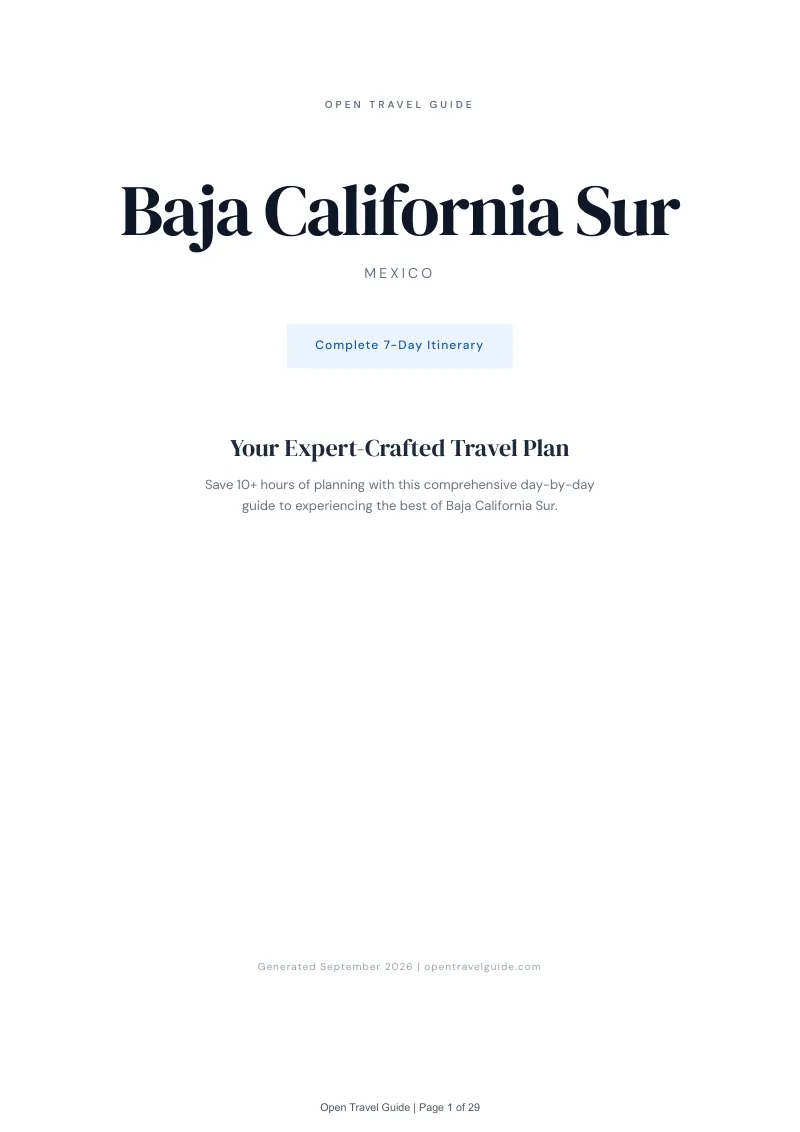 Baja California Sur Complete Travel Bundle: 7-day itinerary · Cover