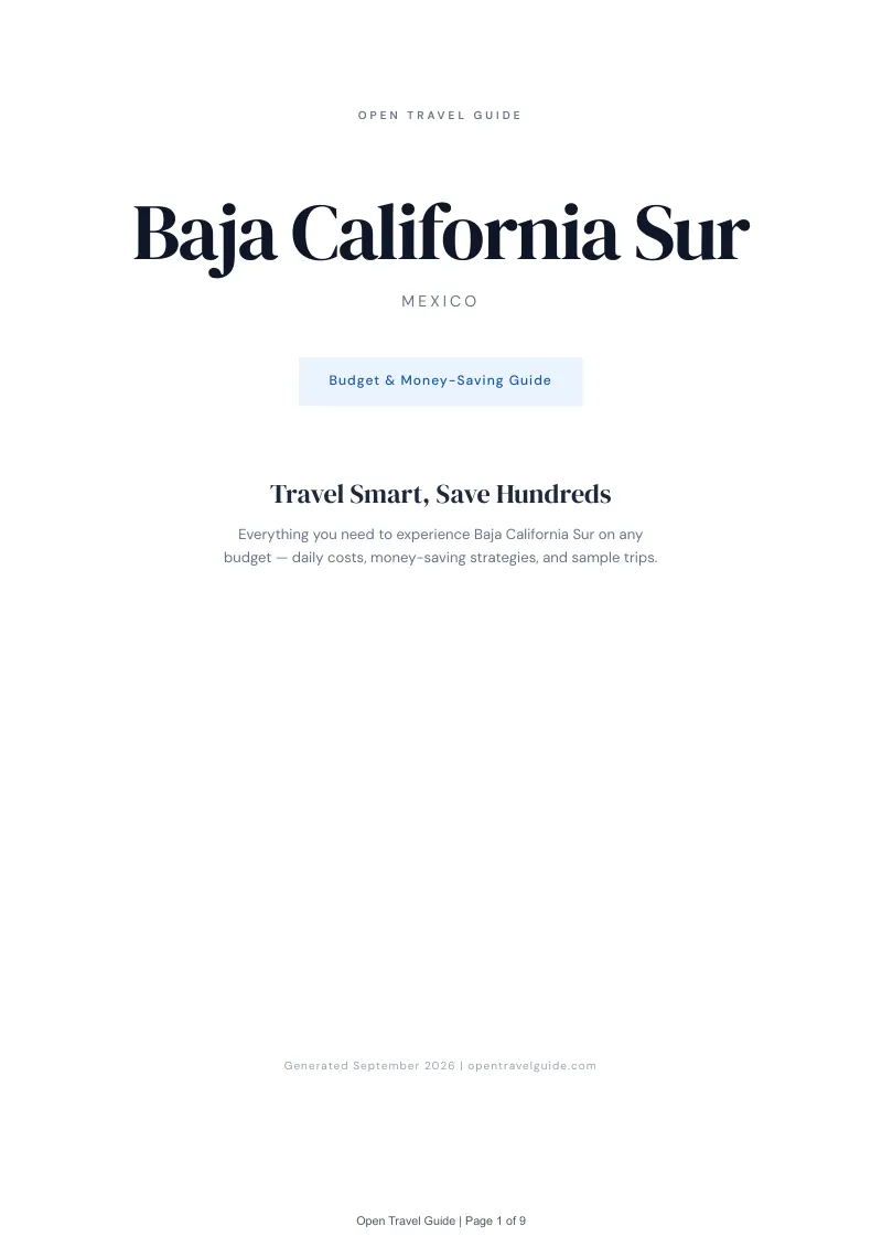 Baja California Sur Complete Travel Bundle: Budget guide · Cover