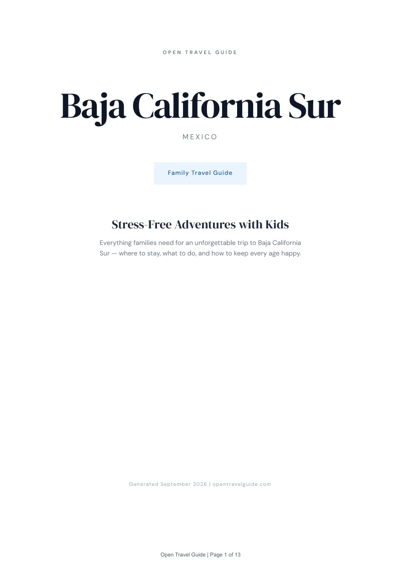 Baja California Sur Complete Travel Bundle: Family guide · Cover