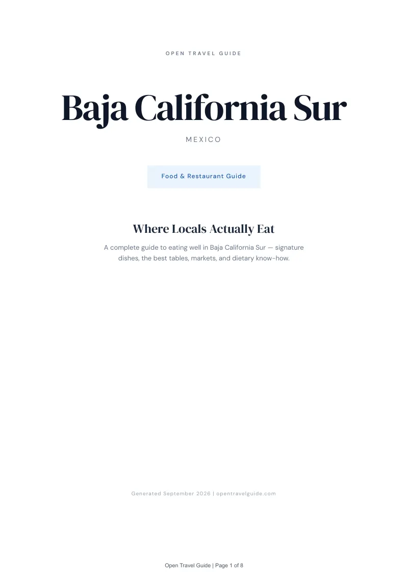 Baja California Sur Complete Travel Bundle: Food guide · Cover