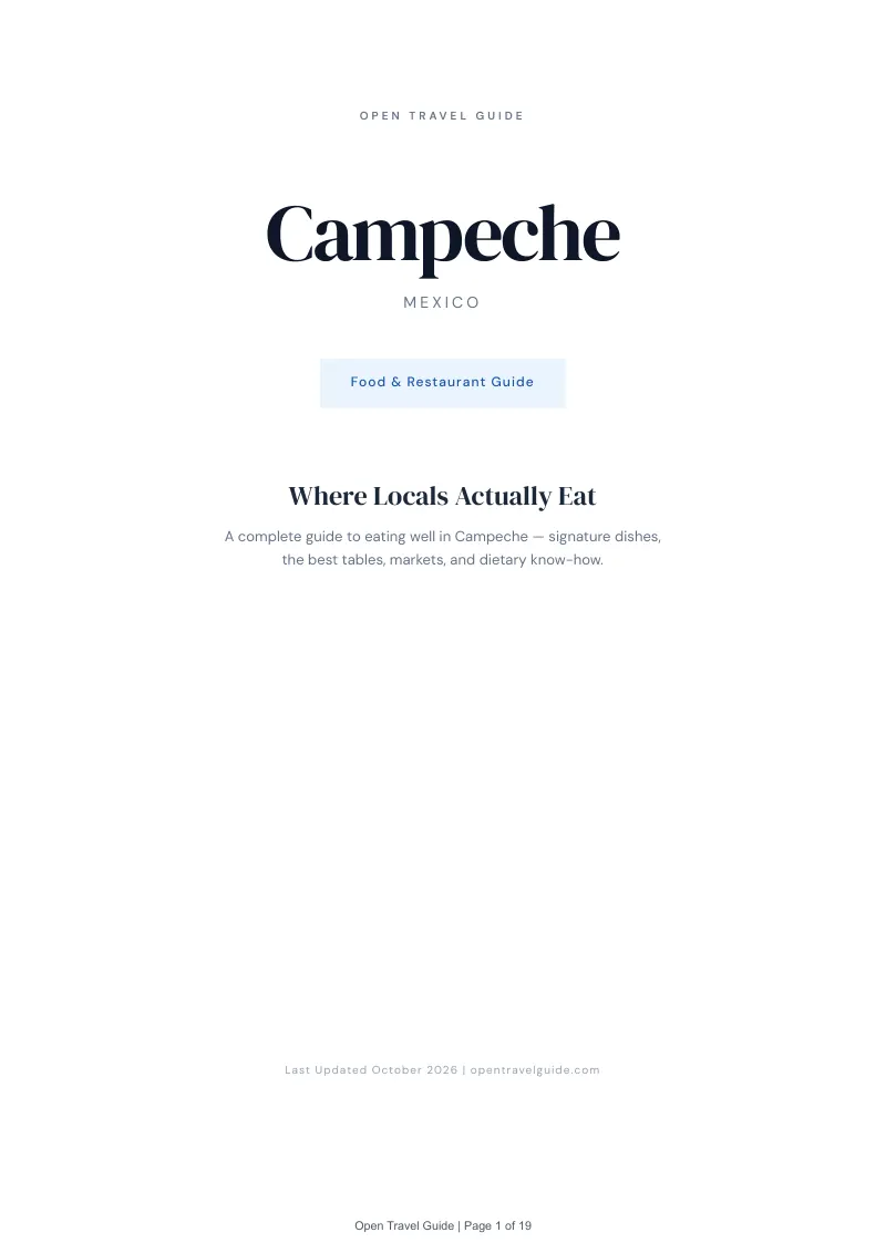 Campeche Food & Restaurant Guide: Cover