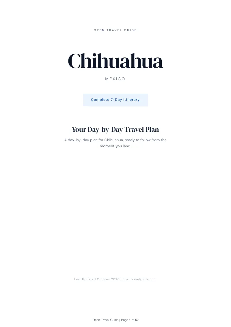 Chihuahua 7-Day Itinerary: Cover