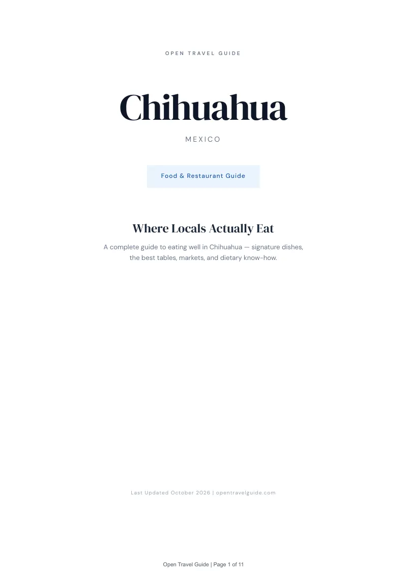 Chihuahua Food & Restaurant Guide: Cover