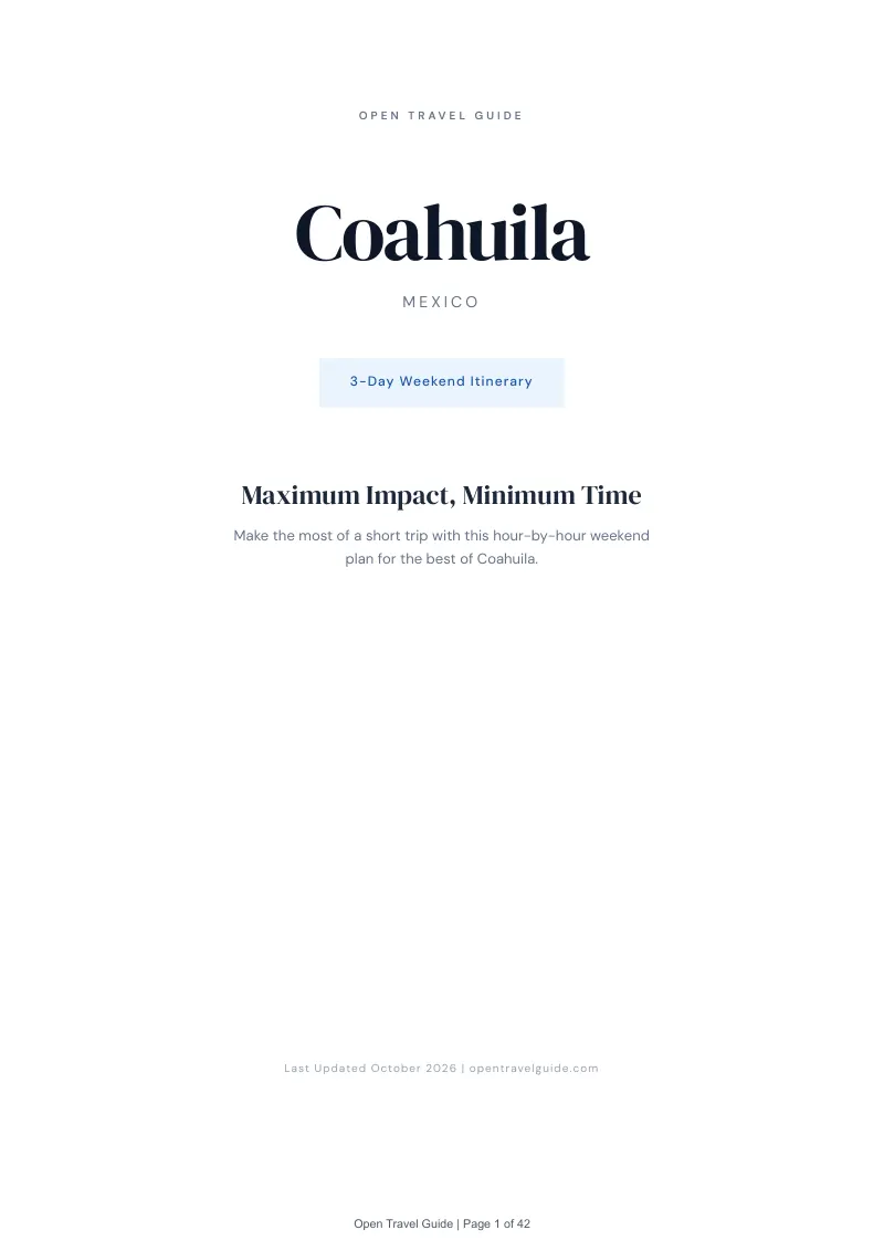 Coahuila 3-Day Weekend Itinerary: Cover
