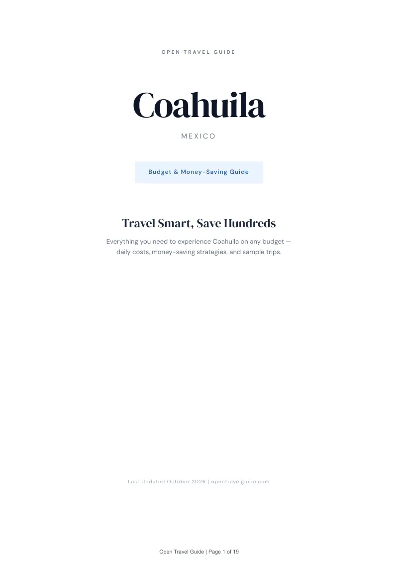 Coahuila Budget & Money-Saving Guide: Cover