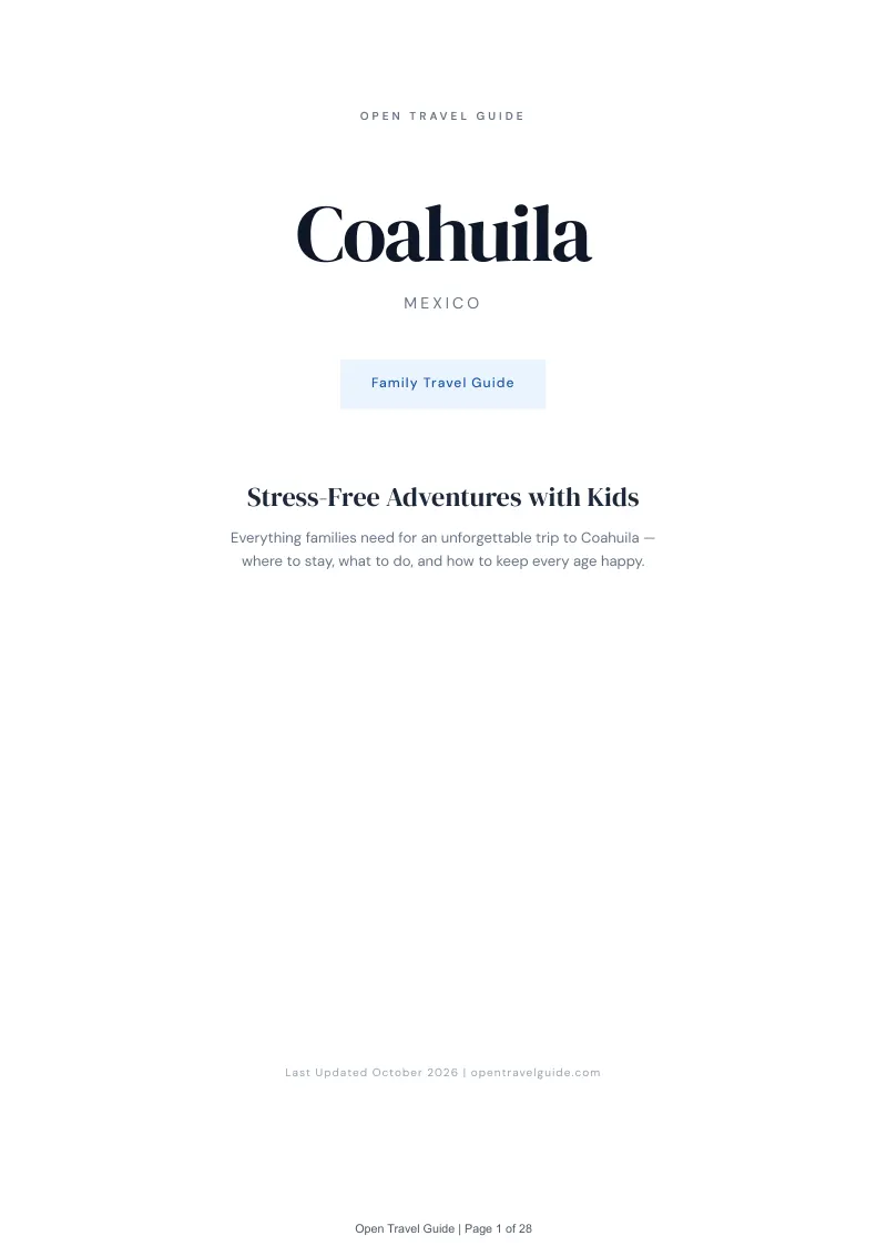 Coahuila Family Travel Guide: Cover