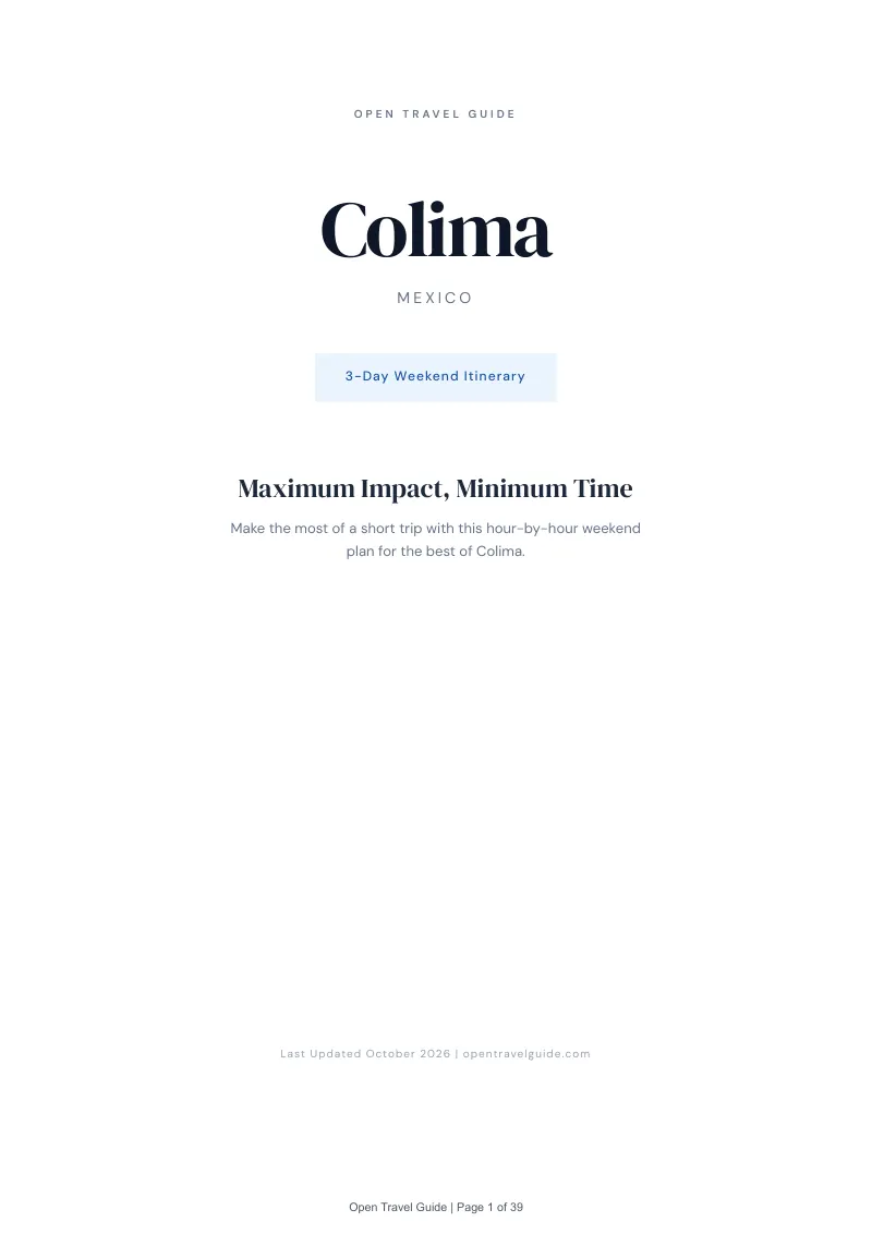 Colima 3-Day Weekend Itinerary: Cover
