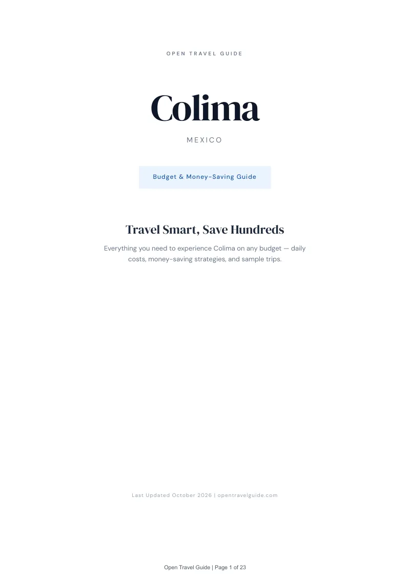 Colima Budget & Money-Saving Guide: Cover