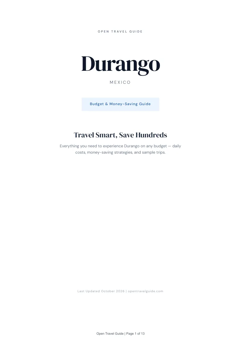 Durango Budget & Money-Saving Guide: Cover