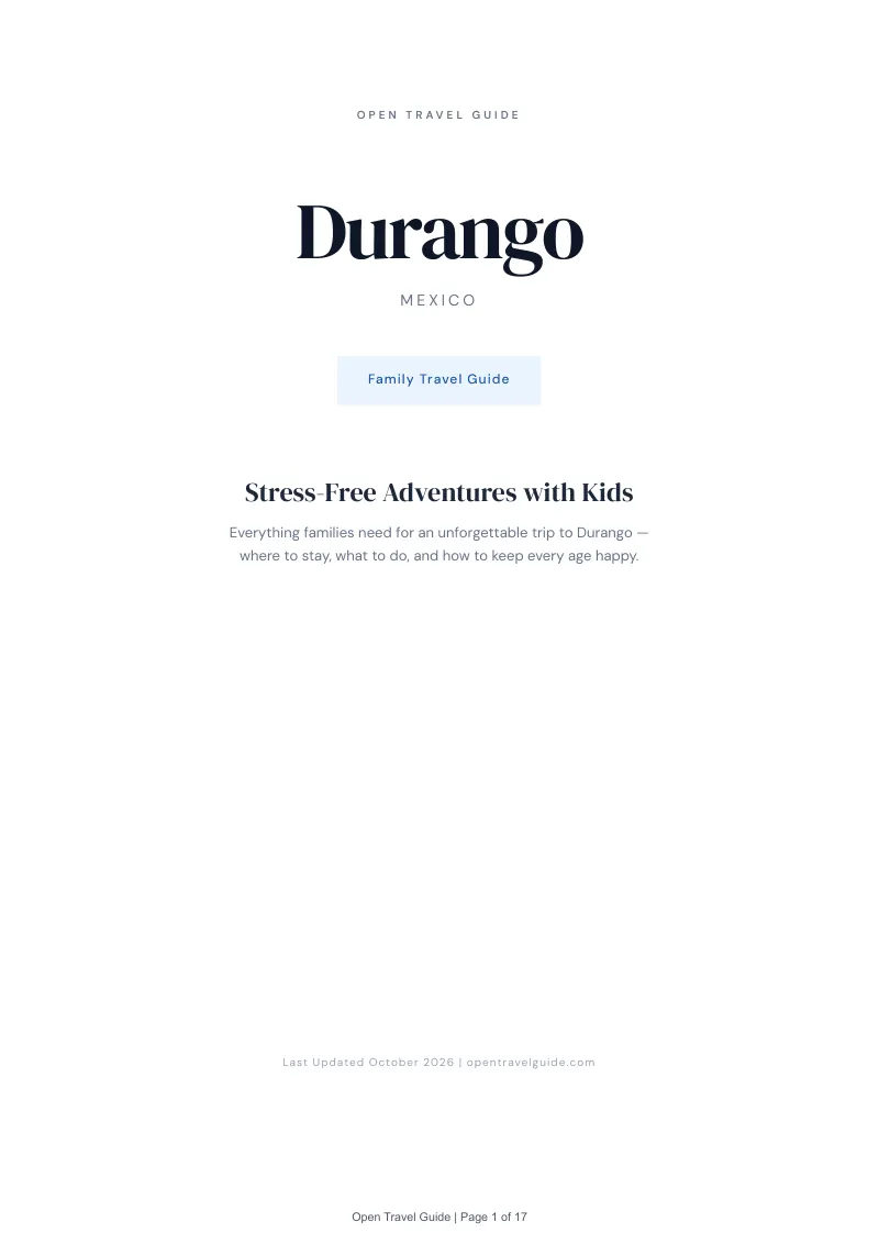 Durango Family Travel Guide: Cover
